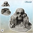 2.jpg Stone island with skull-shaped rock and cave (6) - Pirate Jungle Island Beach Piracy Caribbean Medieval Skull Renaissance