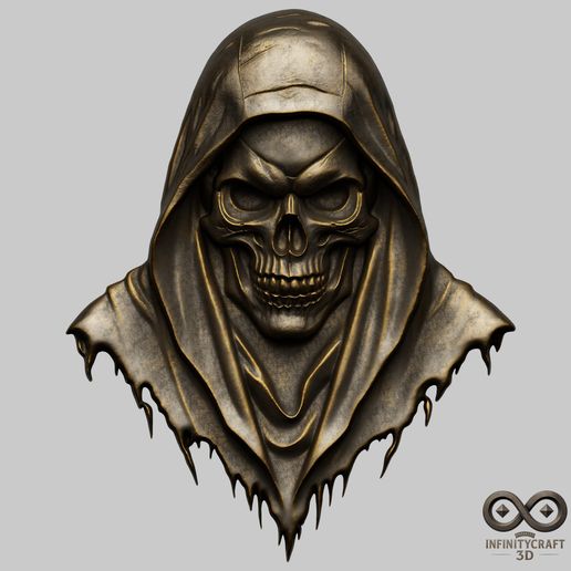 Skull-of-the-Deathbringer-2.jpg Skull of the Deathbringer STL file for 3d printing or CNC 3D print model