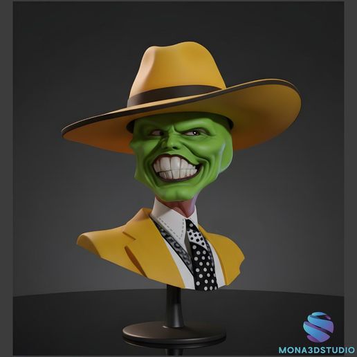 The Mask Bust - Jim Carrey Fan Art - Presupported STL for 3D Printing