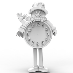 Snowman-Clock.png Modèle 3D Fichier STL pour CNC Router/Laser & 3D Printer Snowman Clock