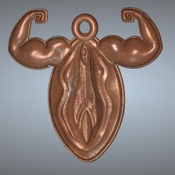 Pussy-vulva-17-00s.jpg Fichier STL vagin gagnant Chatte Décor Tiket porte-clés porte-bonheur pendentif de cou porte-clés Jouet décoratif pour arbre de Noël va-17 impression 3d cnc・Design imprimable en 3D à télécharger