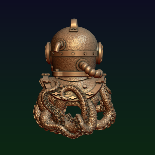 32.png Diving helmet with octopus