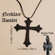 Gothic-Cross-Pic2.jpg Gothic Wall Cross & Necklace Amulet Medieval Celtic Decor