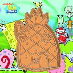 Fantastic Esboo.png Archivo STL SPONGEBOB SQUAREPANTS HOUSE PINEAPPLE COOKIE CUTTER・Diseño imprimible en 3D para descargar