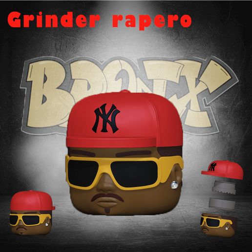 Rapper Grinder in 4 Parts 3D model