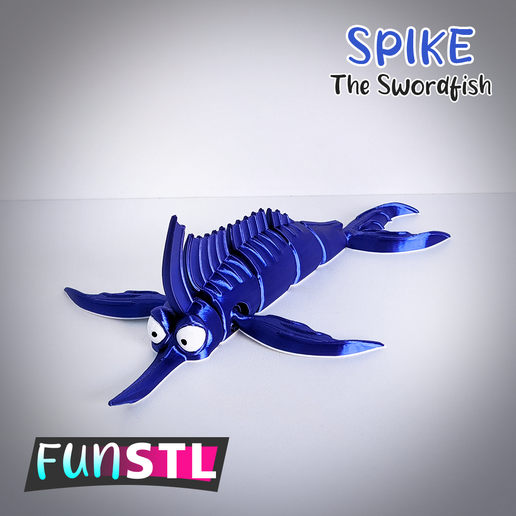 funstl-spike-flexi-articulated-swordfish-picture-5.png SPIKE гибкая шарнирная рыба-меч 3MF
