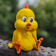 3D_Printed_Cartoon_Easter_Chick_Sitting_2.png Cute Cartoon Easter Chick No. 2