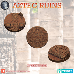 Aztecruins-3.png STL file Aztec Ruins Base Set 3x40mm (Pre-supported)・3D printable design to download