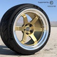 5.png RAYS Volk racing TE 37 V 18 inch rims with  ADVAN yokohama tires for diecast and scale models