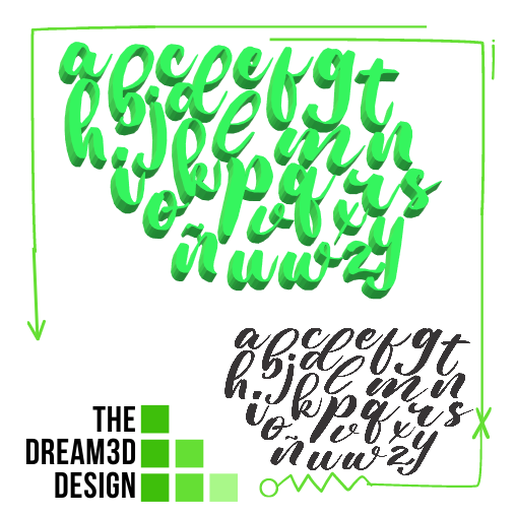 ALPHABET + NUMBERS BY YELLOW SUNFLOWER 3D model