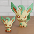 Leafeon_gleam.png Eeveelutions Chibi Fanart 19+ models Pokemon