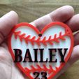 BASE-SOFTBALL-HEART-KC-PIC-2.jpeg Baseball-Softball Heart Keychain Bag Tag for single color printers with Commercial License