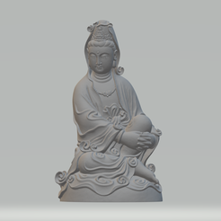 1.png Guanyin Bodhisattva Sentado Estatua Modelo de impresión 3D