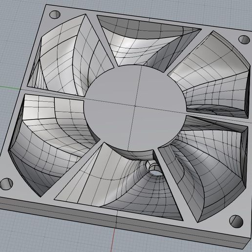 Axial fan 6-pocket to 360deg - 3D model önizlemesi