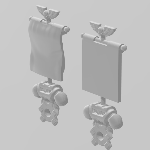 🥈 2nd Ed Backpacks with Banners・Free STL File for ・Cults