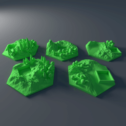 Pic1.png 3D file Custom forrest tile set for Terraforming Mars - Forrest 6-10・3D printable model to download, Rayjunx
