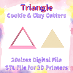 2.png TRIANGLE ＊ SET OF 20 SIZES ＊ POLYMER CLAY CUTTERS ＊ COOKIE CUTTERS＊SUGAR CRAFT
