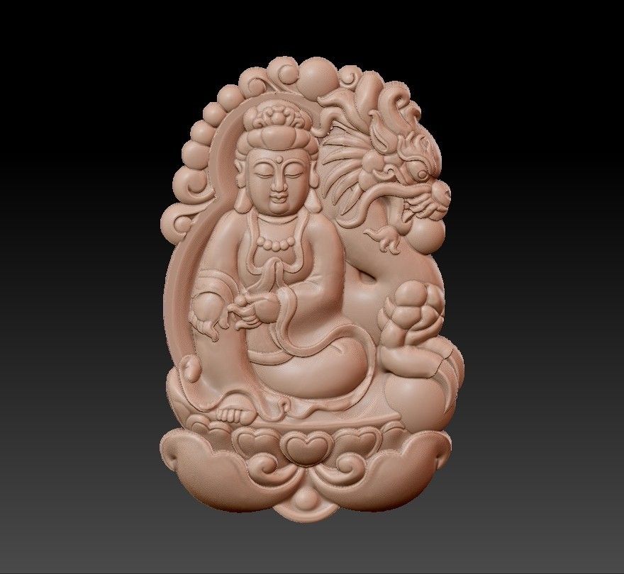 bodhisattva_with_dragon_background2.jpg Download free STL file kwan-yin bodhisattva with dragon background • 3D printable model, stlfilesfree
