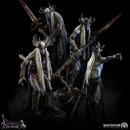 🧝 Dark Elf Warriors x 4・ 3D File for 3D printing・Cults