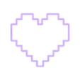 Pixel_Heart~7.25in_depth_0.75in.stl Pixel Heart Cookie Cutter 7.25in / 18.4cm