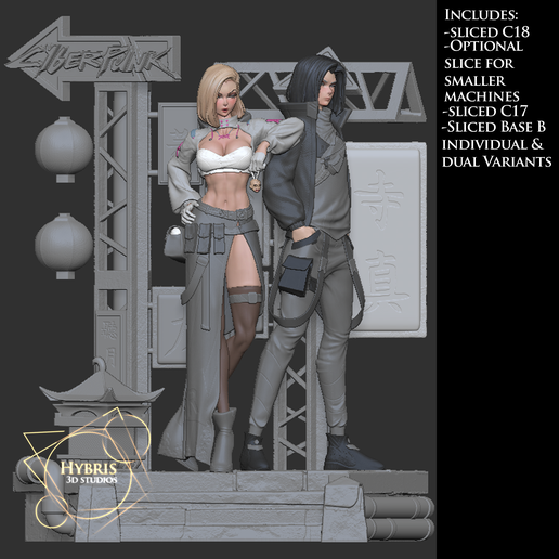 DRAGON BALL CYBERPUNK C17 AND C18 Base B 3D model
