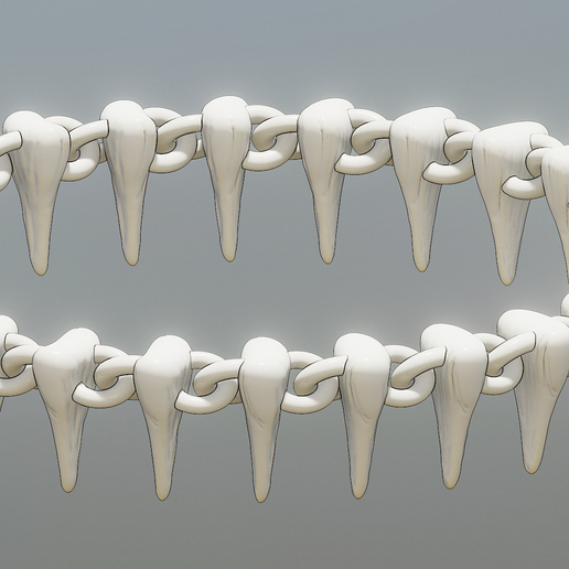 Shark tooth necklace and bracelet 3D model