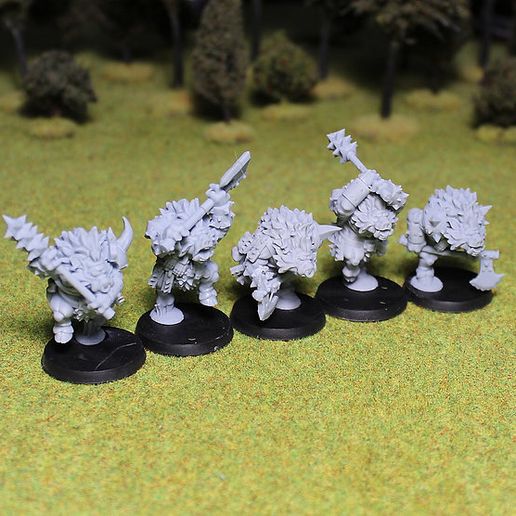 Pigmen Warriors (5 models) 3D model