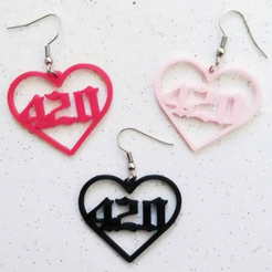 coras 2.png Archivo STL Heart earrings pack 1・Plan de impresión en 3D para descargar