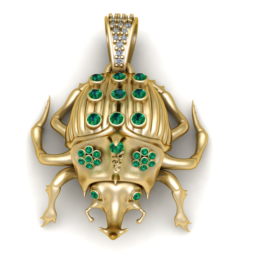STL file SCRAB BROOCH INSECT PENDANT 3D PRINTABLE MODEL 🔑 ・3D printer ...
