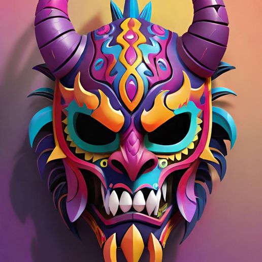 3D file Colorful demon mask 🎨 ・Design to download and 3D print・Cults