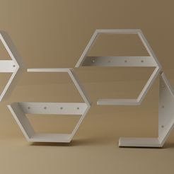 Shelves-for-3D-prints-5.1.jpg Fichier DWG Étagère hexagonale 2.0・Objet imprimable en 3D à télécharger, pjfernandez