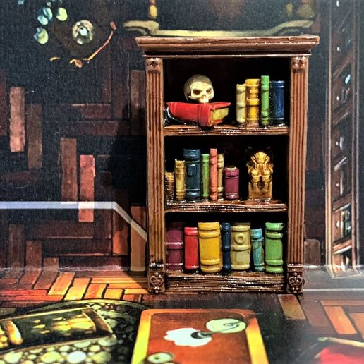 bookcase.JPG STL-Datei Mansions of Madness - Bookshelf / Bookcase - 28mm kostenlos herunterladen • 3D-Drucker-Design, BigMrTong