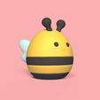 Cod1056-Round-Bee-2.jpeg 3D file Round Bee・3D print model to download