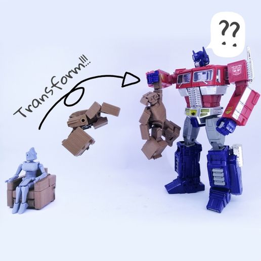 Transformable Sofa Robot 3.75 Inch - No Support 3D model