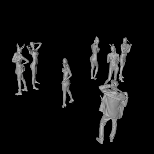 1/64 Bikini Bunny Girl Carnival Party Night 3D Digital Model