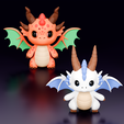 6.png Cute Dragon Character Pack | Chibi Fantasy Creatures | 3D Printable STL Models