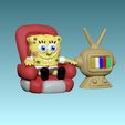 1.png spongebob squarepants watching TV