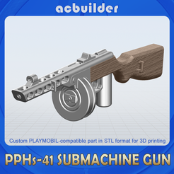 14022-title.png WW2 Soviet PPHs-41 Submachine gun Playmobil compatible