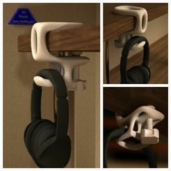 20231003_120803.jpg Archivo 3D SOPORTE PARA AURICULARES DE SOBREMESA - MODELO 3・Diseño para descargar y imprimir en 3D