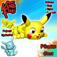 CGImages99.png Pokemon Pikachu MultiColor Flexi Print-in-Place + Figure & Keychain