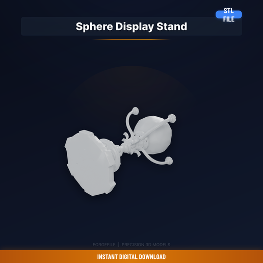 Elegant Stand For Crystal Sphere Or Orb, Three Curved - 3D Printable STL File