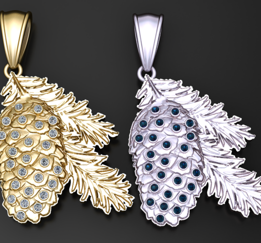 Winter’s Emblem: Iced Pinecone   Fir Branch Pendant