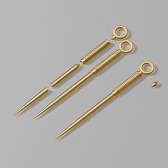 Yor's-dagger-v8-main.png 3MF file Thorn Princess' Stiletto (Detachable) + Earrings・3D printer design to download, LalinOwl