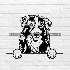 murbrique.jpg Australian Shepherd Dog 2D WALL ART DECORATION