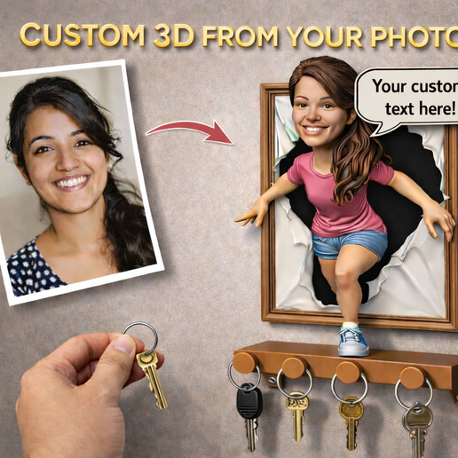 Custom 3D Photo Key Holder – Sample STL