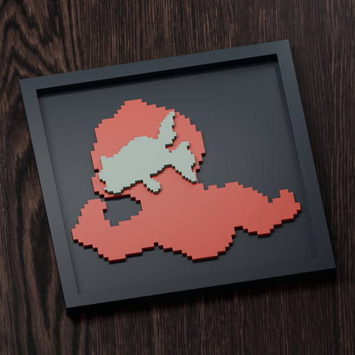 Octillery Line - Pokemon Silhouette Frame | Gen 4 sprite style | STL