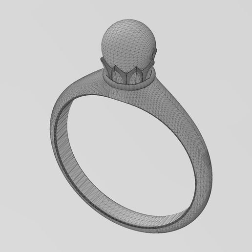 wf1.jpg STL file Lotus bead and leaves fashion ring US sizes 6 7 8 3D print model・Template to download and 3D print, RachidSW