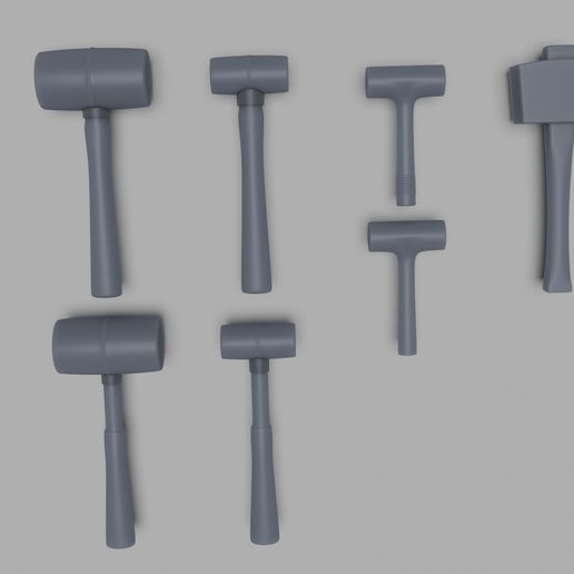 3.jpg Mallet collection, 6 different mallets, 1/35, 1/24 for diorama