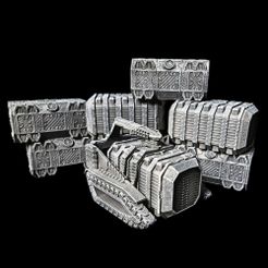 Cargo-Crate-Hauler-1-Mystic-Pigeon-Gaming-9.jpg 3D file Armored Cargo Crates and Hauler Tabletop Terrain・3D print design to download