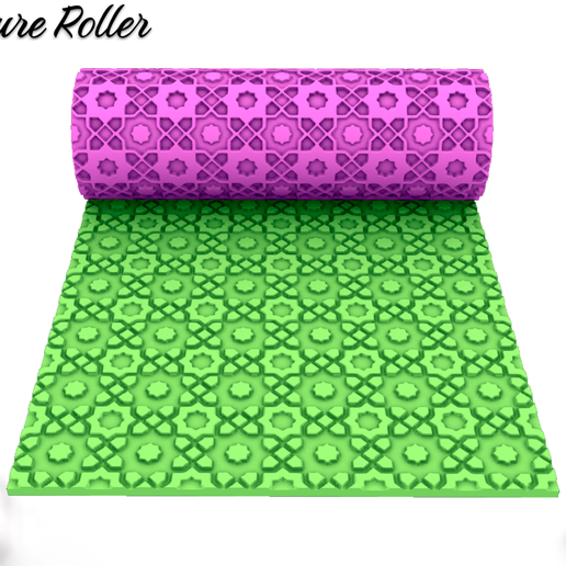 3.png Texture Roller Polymer clay / Moroccan Seamless Pattern Pattern 132 *2 Size- Solid,Hollow/ Digital STL File* File For Use In A 3D Printer